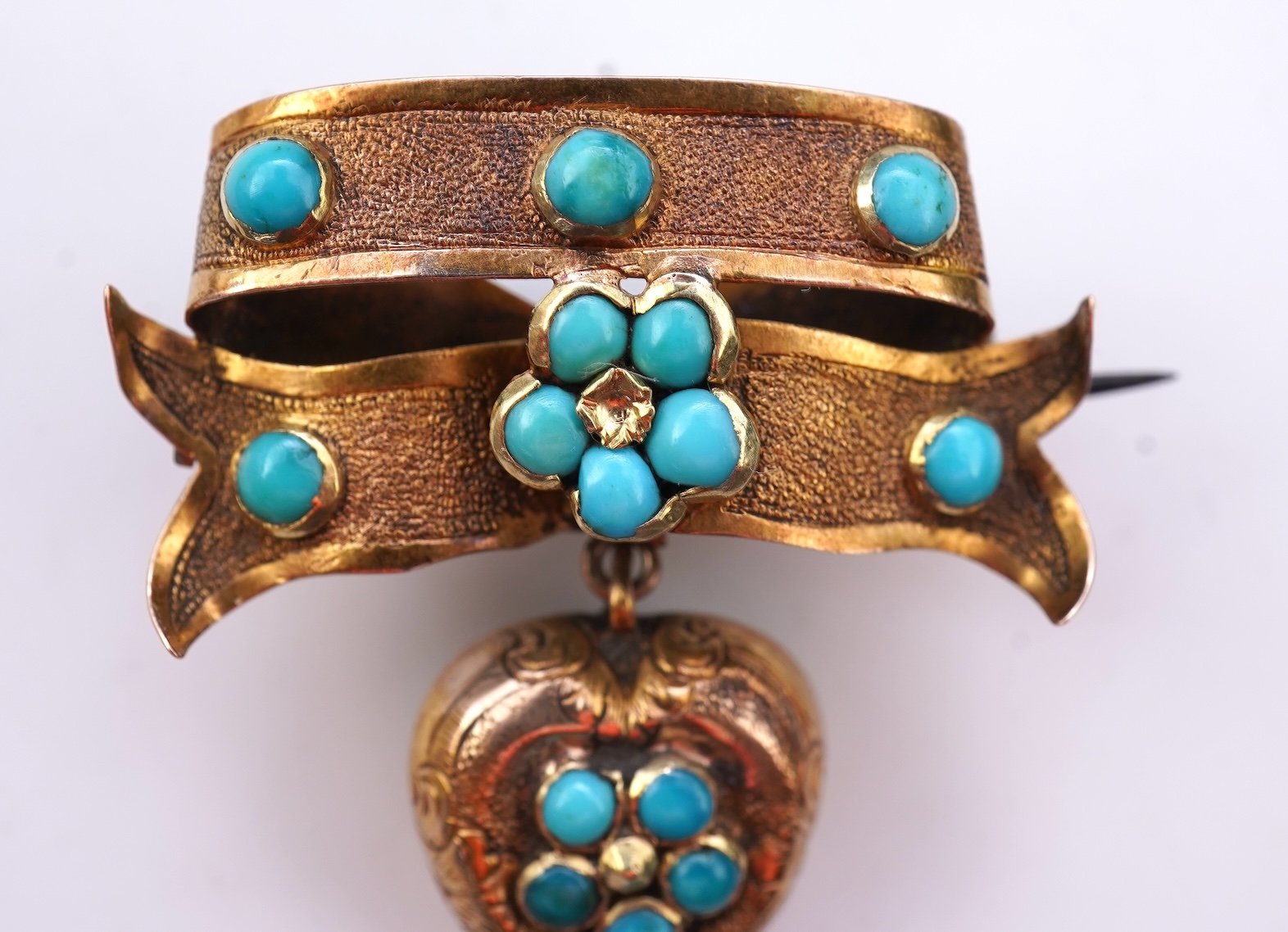 A turquoise sentimental brooch, mid 19th century